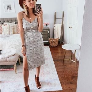 Abercrombie Leopard satin dress with slit